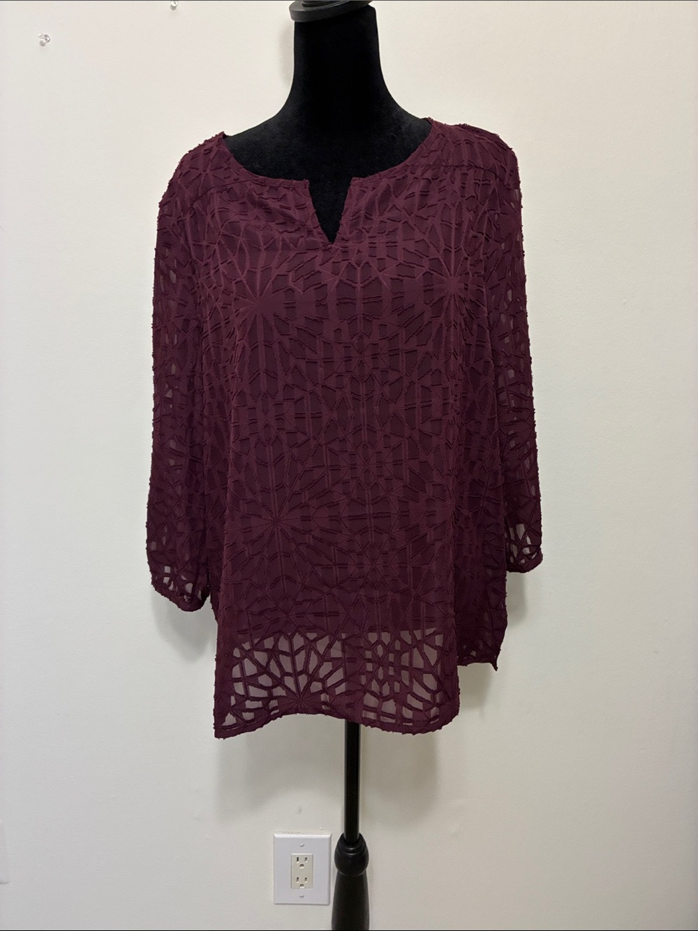 Chico's Plum Lace Blouse.